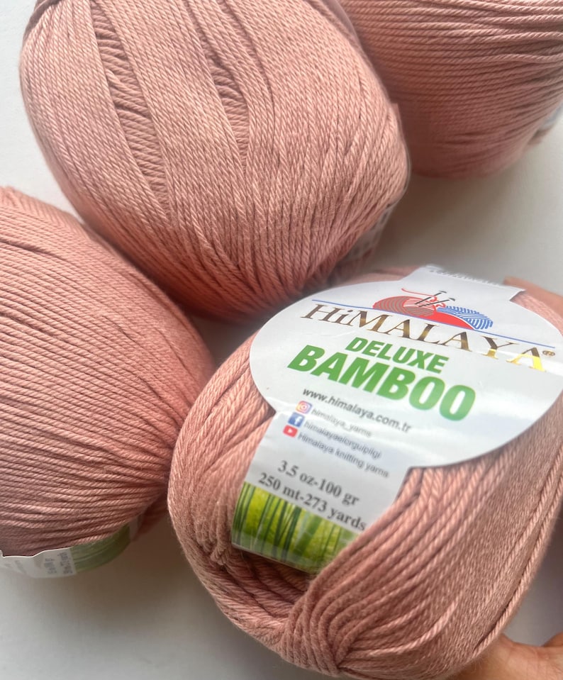 Zacht bamboe-katoenmixgaren voor breien en haken, natuurlijk zomergaren van Himalaya Deluxe bamboe, 100 g/~ 250 m (273 yd), fijn babygaren afbeelding 6