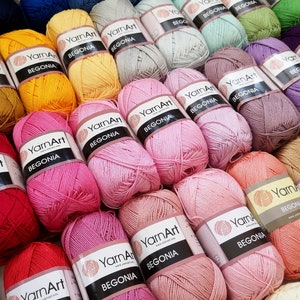 100% mercerized cotton yarn knitting crochet by Yarnart begonia 50g 169m image 4