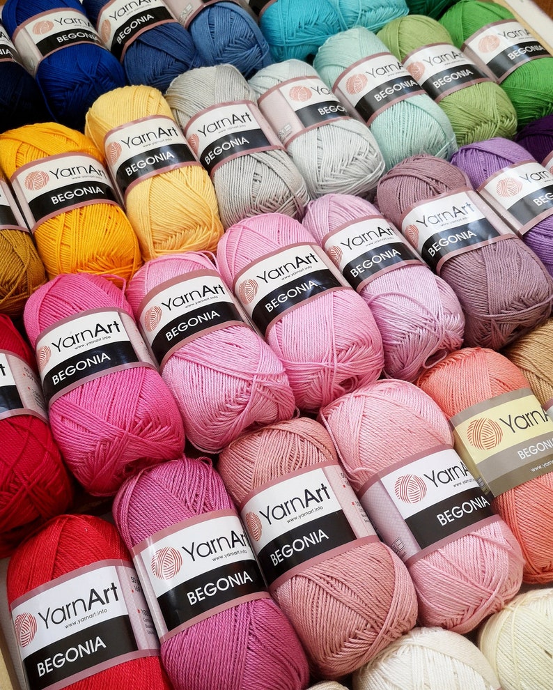 100% mercerized cotton yarn knitting crochet by Yarnart begonia 50g 169m image 4