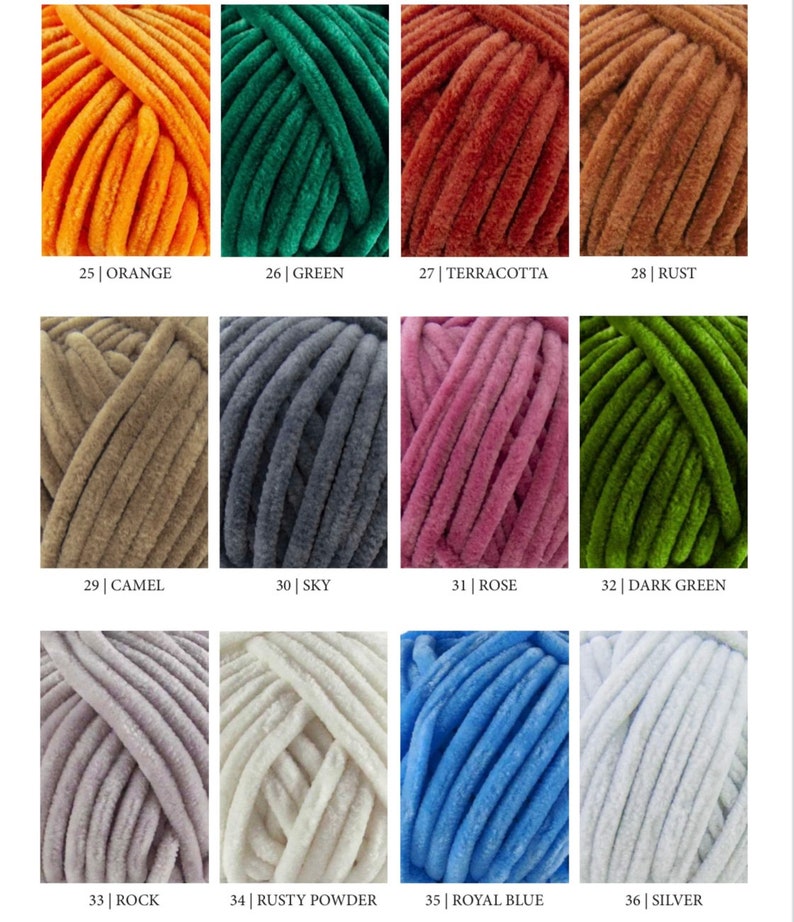 Wolans Bunny Baby Chenille Yarn, Velvet, Plush Yarn 3.52oz 120m 131 yards / Bulky / Amigurumi / Toys / Knitting / Crochet / Polyester yarn image 4