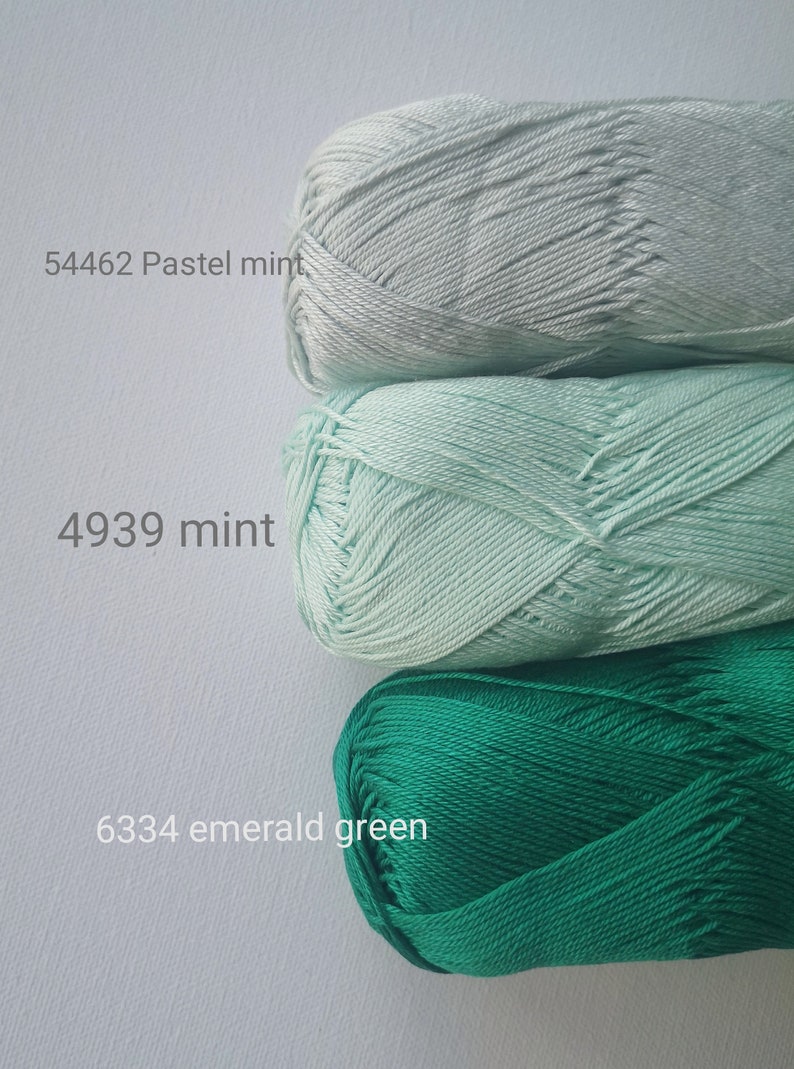 Hilo de algodón 100% mercerizado para tejer crochet de Yarnart begonia 50g 169m imagen 8