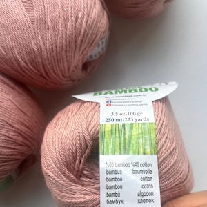 Zacht bamboe-katoenmixgaren voor breien en haken, natuurlijk zomergaren van Himalaya Deluxe bamboe, 100 g/~ 250 m (273 yd), fijn babygaren afbeelding 5