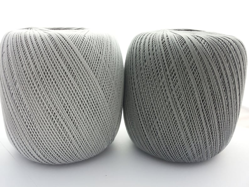 Crochet cotton yarn thread size 10 100g x 565m 3PLY Gray. Mercerized cotton thread madame trikote MAXI DIKTAS image 7