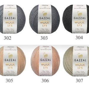 Gazzal Superwash Merino Wool 175 Yarn – OEKO-TEX Certified, 50g/175m, Fine Wool for Knitting, Crochet image 4