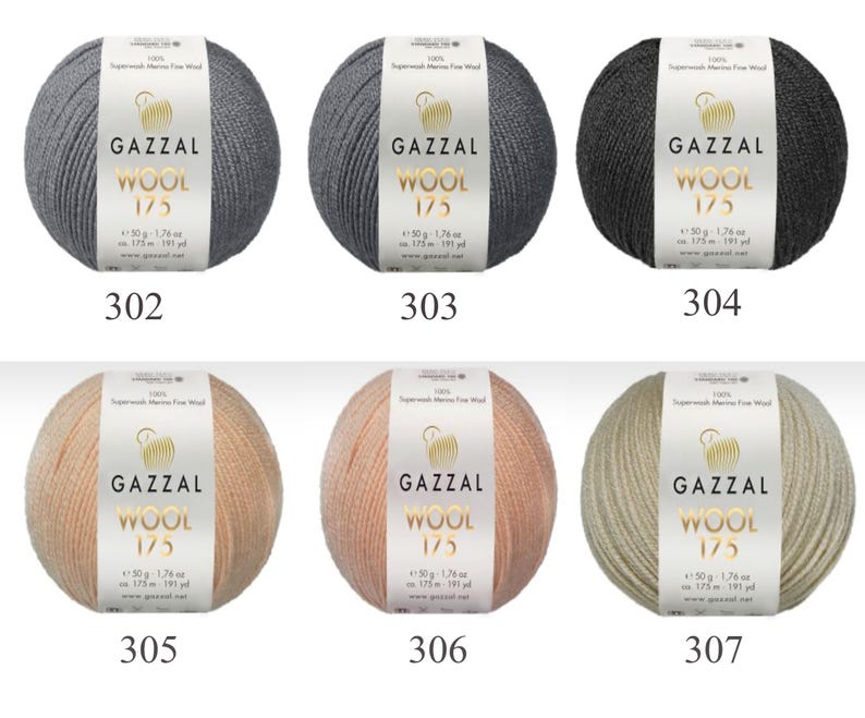 Gazzal Superwash Merino Wool 175 Yarn – OEKO-TEX Certified, 50g/175m, Fine Wool for Knitting, Crochet image 4