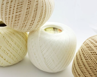 crochet cotton thread size 10 mercerized yarn ivory white thread knitting thread YARNART 4 balls lace weight yarn