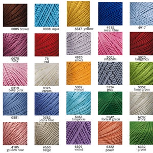 NEW crochet cotton thread size 10, 50g x 225m, 3ply, mercerized cotton yarn 10, YARNART LILY image 2
