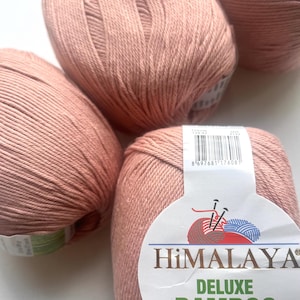 Zacht bamboe-katoenmixgaren voor breien en haken, natuurlijk zomergaren van Himalaya Deluxe bamboe, 100 g/~ 250 m (273 yd), fijn babygaren afbeelding 7