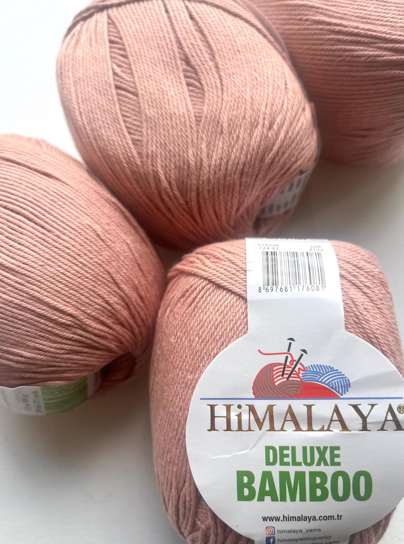 Zacht bamboe-katoenmixgaren voor breien en haken, natuurlijk zomergaren van Himalaya Deluxe bamboe, 100 g/~ 250 m (273 yd), fijn babygaren afbeelding 7