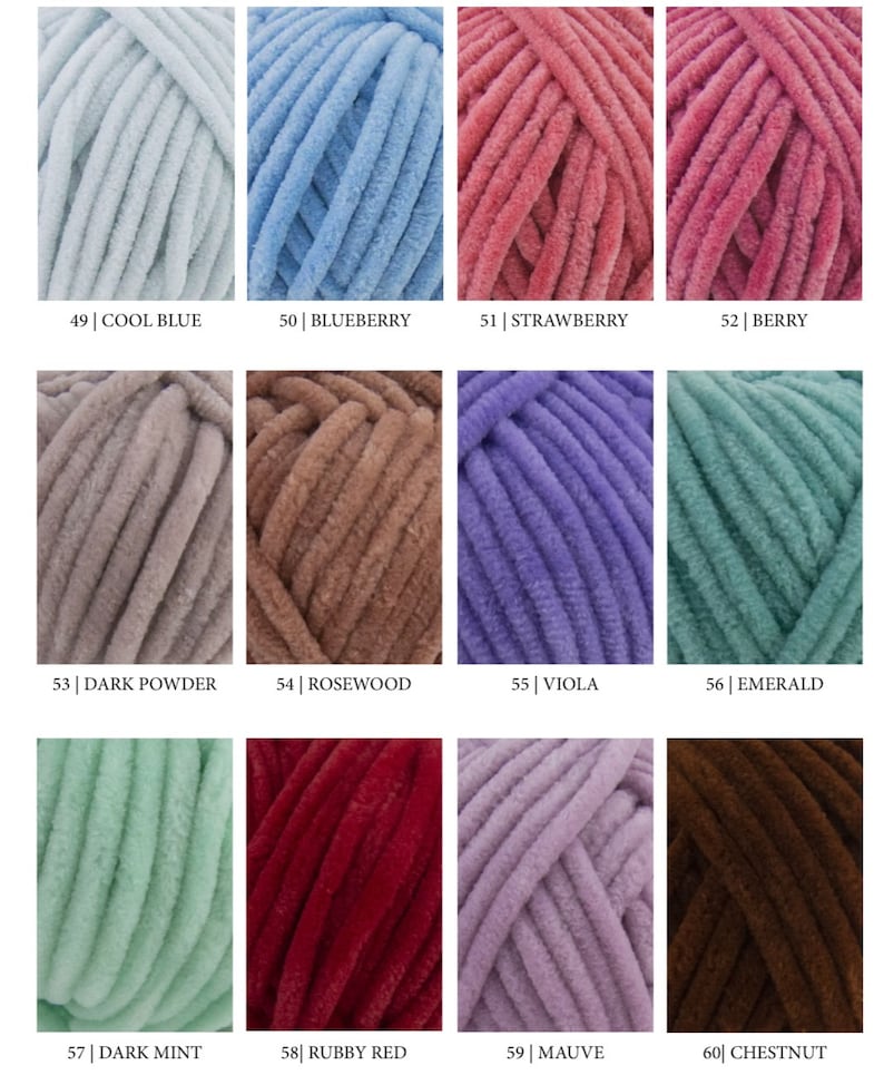 Wolans Bunny Baby Chenille Yarn, Velvet, Plush Yarn 3.52oz 120m 131 yards / Bulky / Amigurumi / Toys / Knitting / Crochet / Polyester yarn image 6