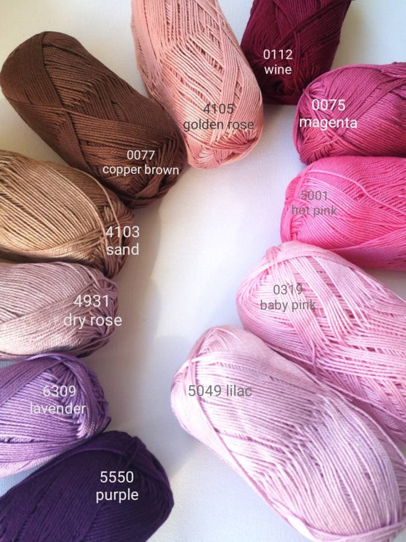 100% mercerized cotton yarn knitting crochet by Yarnart begonia 50g 169m image 9