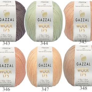 Gazzal Superwash Merino Wool 175 Yarn – OEKO-TEX Certified, 50g/175m, Fine Wool for Knitting, Crochet image 10