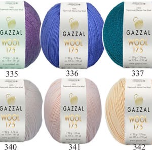 Gazzal Superwash Merino Wool 175 Yarn – OEKO-TEX Certified, 50g/175m, Fine Wool for Knitting, Crochet image 9