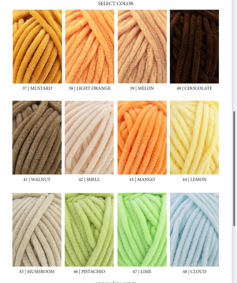 Wolans Bunny Baby Chenille Yarn, Velvet, Plush Yarn 3.52oz 120m 131 yards / Bulky / Amigurumi / Toys / Knitting / Crochet / Polyester yarn image 5