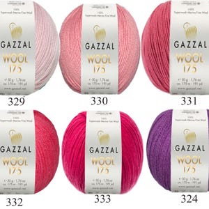 Gazzal Superwash Merino Wool 175 Yarn – OEKO-TEX Certified, 50g/175m, Fine Wool for Knitting, Crochet image 8