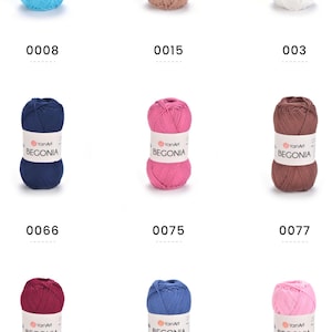 Yarnart Begonia 100% merceriserat bomullsgarn stickning virkning 50g 169 m mjukt fint garn för amigurumi, filtar, halsdukar och babykläder bild 2