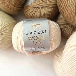 Gazzal Superwash Merino Wool 175 Yarn – OEKO-TEX Certified, 50g/175m, Fine Wool for Knitting, Crochet image 2