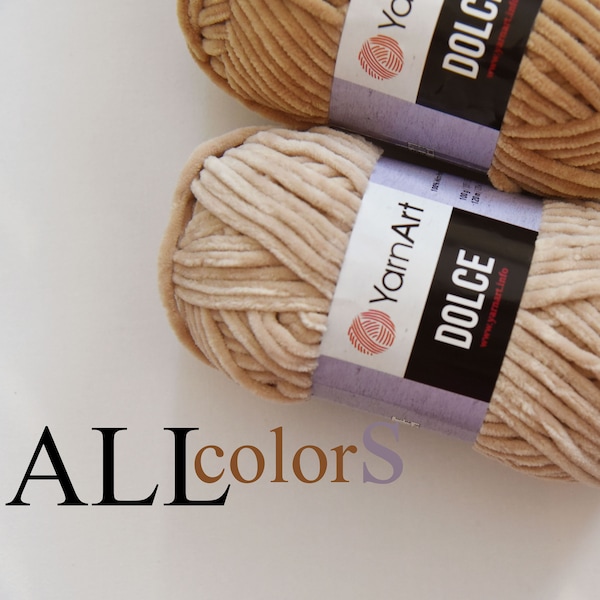 YarnArt Dolce Micro Polyester fil à tricoter au crochet 100g 120m, Fil de velours, jouet Amigurumi, fil pour bébé, fil en peluche, fil de couverture, fil doux