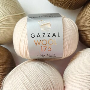 Gazzal Superwash Merino Wool 175 Yarn – OEKO-TEX Certified, 50g/175m, Fine Wool for Knitting, Crochet image 12
