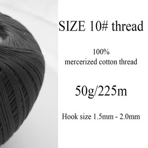 NEW crochet cotton thread size 10, 50g x 225m, 3ply, mercerized cotton yarn 10, YARNART LILY image 10