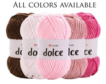 YarnArt Dolce Micro Polyester yarn knitting crochet 100g 120m, Velvet yarn, Amigurumi toy, baby yarn, plush yarn, blanket yarn, soft yarn