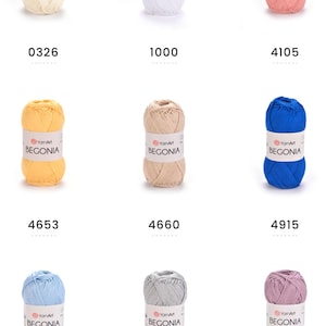 Yarnart Begonia 100% merceriserat bomullsgarn stickning virkning 50g 169 m mjukt fint garn för amigurumi, filtar, halsdukar och babykläder bild 3