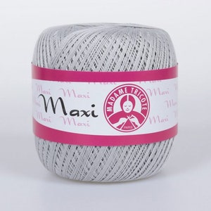 Crochet cotton yarn thread size 10 100g x 565m 3PLY Gray. Mercerized cotton thread madame trikote MAXI DIKTAS image 3