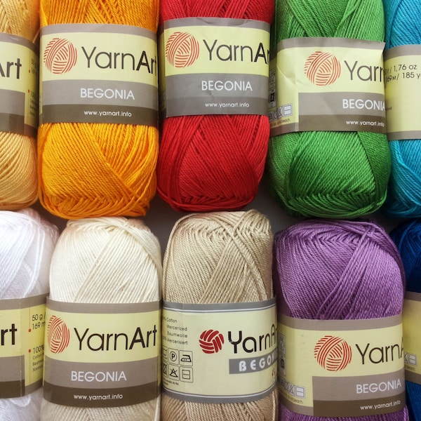 Crochet à tricoter 100 % coton mercerisé par Yarnart bégonia 50 g 169 m