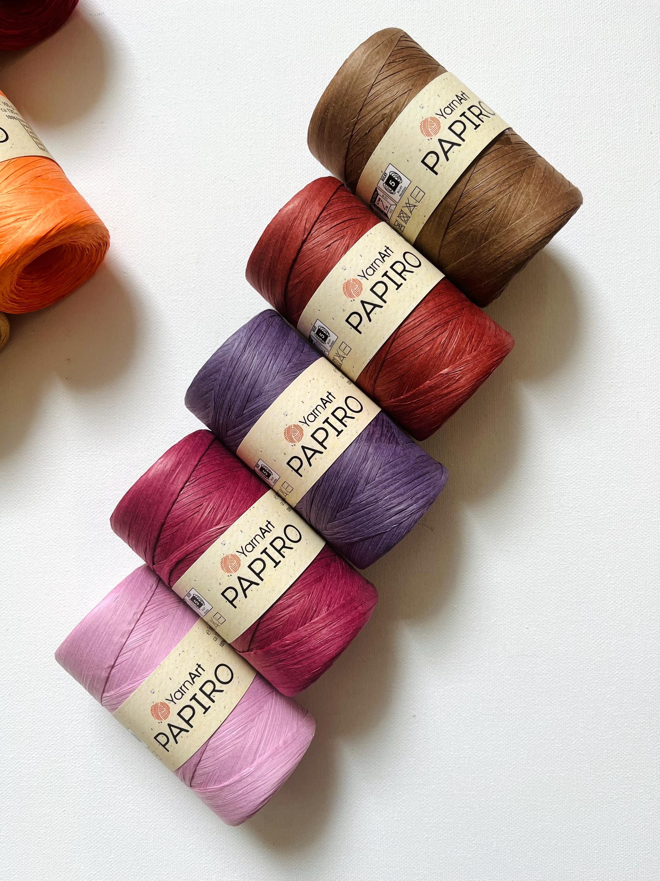 Raffia Yarn, Paper Yarn, Yarnart Papiro 100g 130m, Crochet Hats