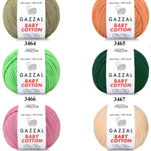 Gazzal Baby Cotton Yarn 50gr 165meters / Amigurumi, Soft, Acrylic Blend, Summer, Baby, Toys Children's Yarn / Fine , sport weight image 10