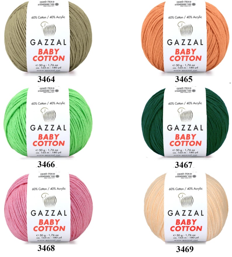 Gazzal Baby Cotton Yarn 50gr 165meters / Amigurumi, Soft, Acrylic Blend, Summer, Baby, Toys Children's Yarn / Fine , sport weight image 10
