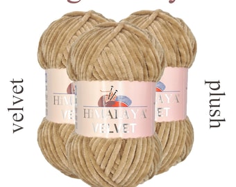 Himalaya VELVET (100g/120m) / Plush / Bulky / Amigurumi / Toys / Knitting / Crochet / 100% micro Polyester yarn