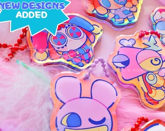 Show Circus Clown Acrylic Keychain Rainbow Companion