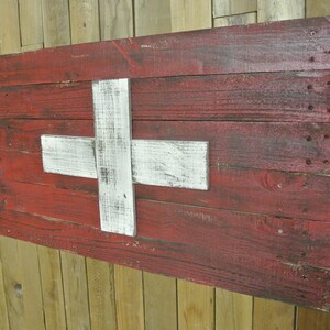 3D Switzerland Flag, Wall Art, Reclaimed Wood, Home Decor, Central Europe, Europe, Zurich, Geneva, Lucerne