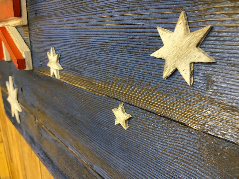 3D Australian Flag Reclaimed Wood Distressed Wall Art Home Etsy