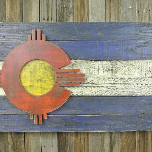 Wood Colorado Flag Etsy