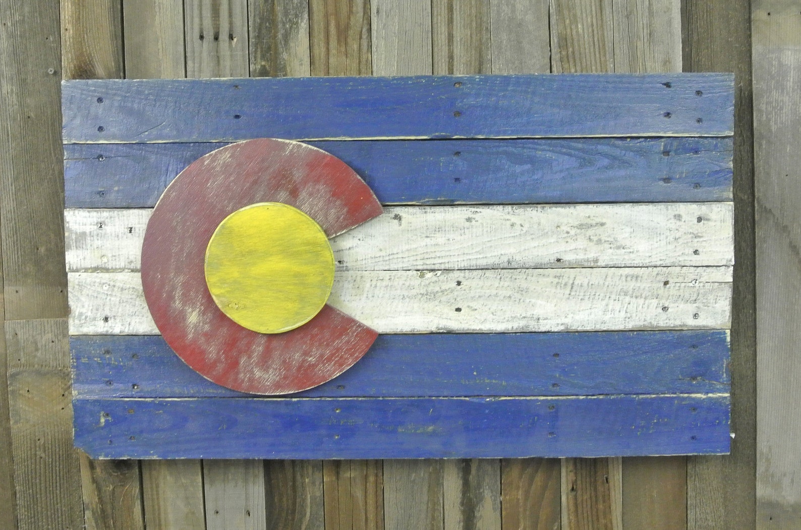 3D Colorado Flag Wall Art Wall Hanging Reclaimed Wood Etsy