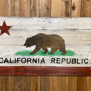 3D California Flag, reclaimed wood, distressed, wall art, the golden state, weathered, hand made, home decor.