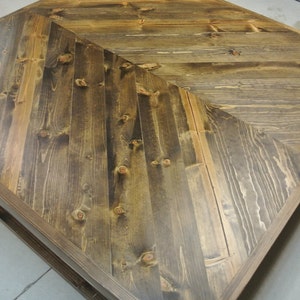 High End Chevron Coffee Table, Unique, Handmade, Solid Wood, Custom, Furniture, Home Decor, Living Room, Family Room, One of a Kind image 9