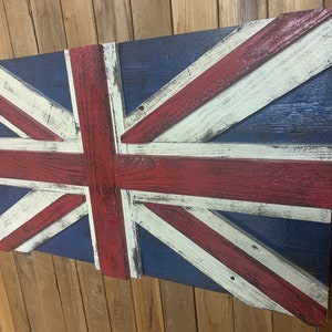3D Distressed Union Jack, British flag, England, Scotland, Ireland, Wales, wall art, reclaimed wood, wood anniversary, wedding gift
