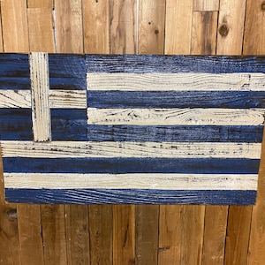 3D Greece Flag, Wall Art, Reclaimed Wood, Home Decor, Southern Europe, Europe, Hellas