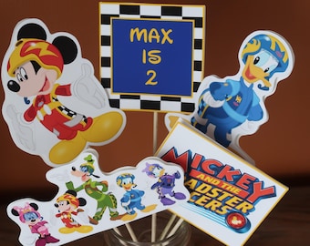 Mickey and The Roadster Racers Theme - Centerpiece Skewers - Mickey, Donald and Friends - Birthday Centerpieces