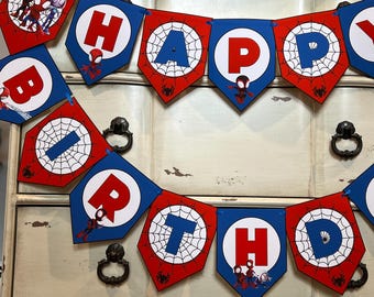 Spidey and his Amazing Friends Themed - Happy Birthday Banner - Customizable - Disney Jr - Spidey, Spin, Ghost-Spider