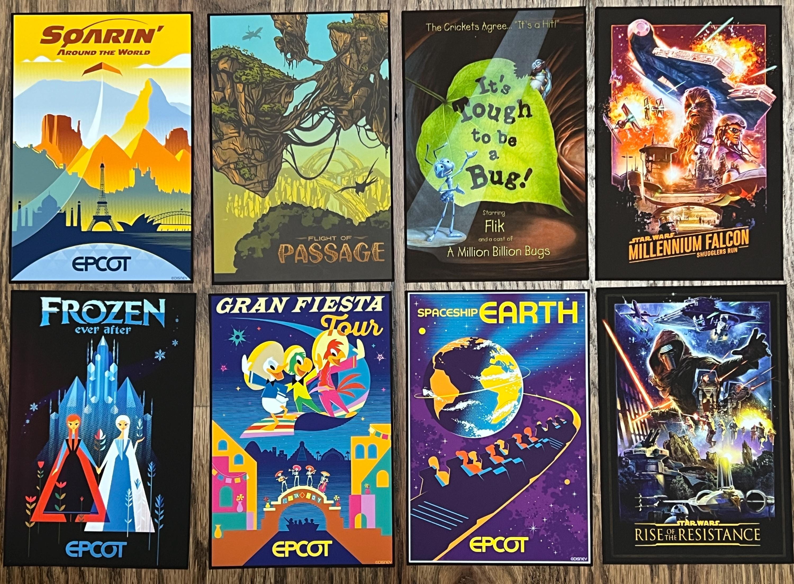 Walt Disney World 5X7 SIZE Ride Posters Cards - Disney World Rides