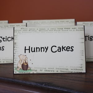 Winnie the Pooh and Friends Themed Food Tent Cards - Customizable - Sold in Lots of 6 - Classic Winnie the Pooh