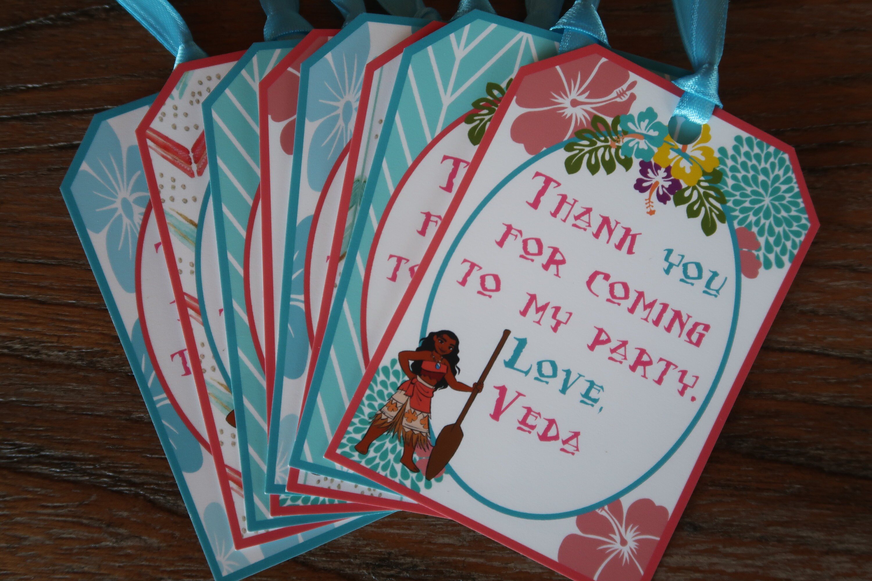 Disney's Moana Themed Favor Tags CUSTOMIZABLE | Etsy