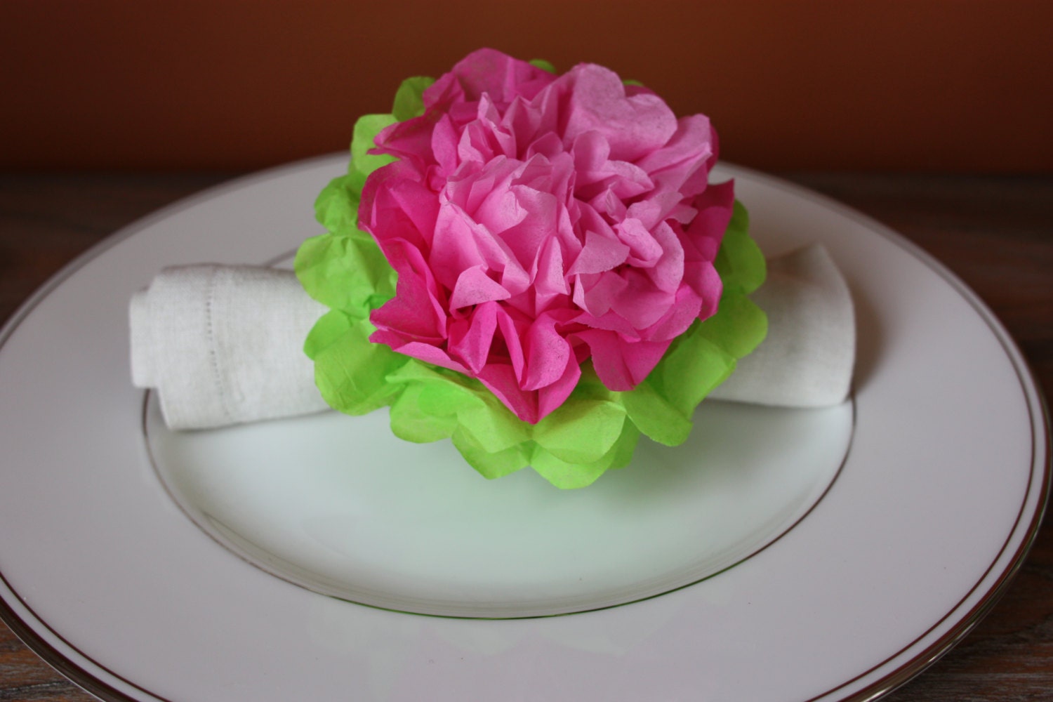 Tissue Paper Flowers Napkin Rings Party Favors Decoration Etsy