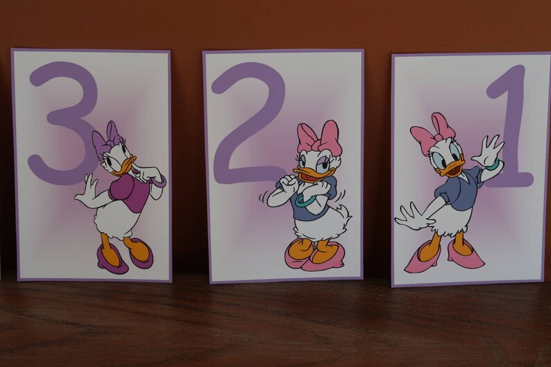 Daisy Duck Table Number Cards (mickey's Friends, Daisy, Disney, Purple ...