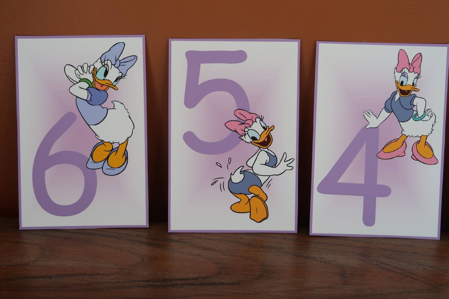 Daisy Duck Table Number Cards (mickey's Friends, Daisy, Disney, Purple ...