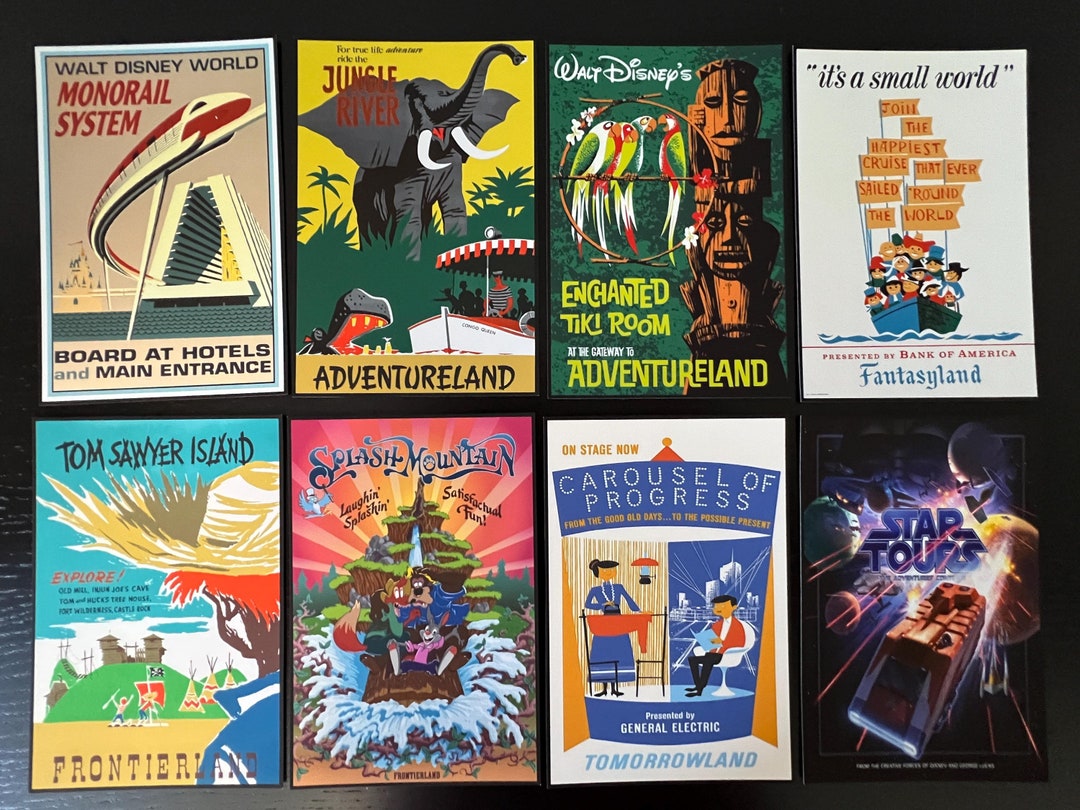 Walt Disney World 4X6 SIZE Ride Posters Cards - Disney World Rides